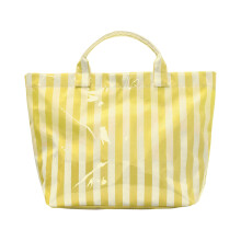 Trendy Stripes Bag Spacious Beach Handbag-yellow rice