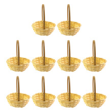 10Pcs Small Woven Baskets Natural Bamboos Decorative-cyst shape