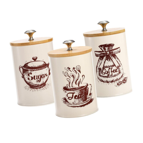 Bamboos Lid Coffee Teas Sugar Jar Practical Storage Canister