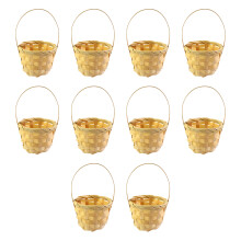 10Pcs Small Handmade Bamboos Baskets Ideal For Keys Coin-round