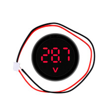 Eenvoudig te installeren ronde voltmeter 4V 100V breed-Rood