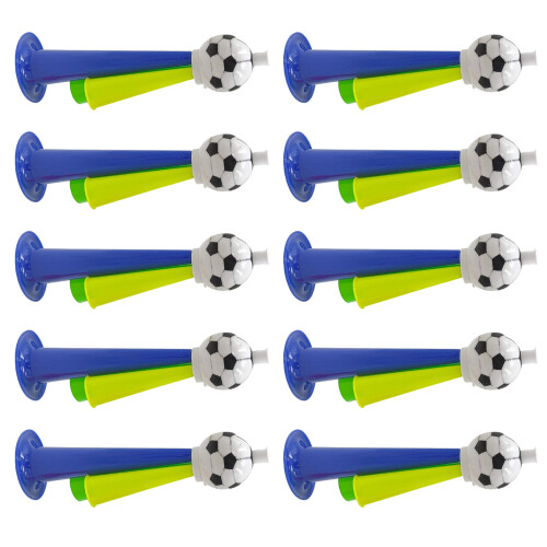 Set Of 10 Plastic Cheering Trumpets Random Assorted Shade-L