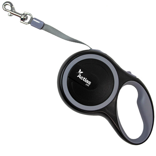 Retractable Dog Training Lead 5m Extendable Grey