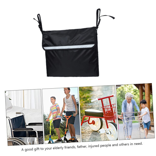 Wheelchair Side Bag with Adjustable Straps, Easy Access Storage Organizer for Rollators and Mobility Aids 1