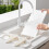 White Foldable Wall Shelf ABS Bathroom Towel Toothbrush Organizer 8