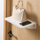 White Foldable Wall Shelf ABS Bathroom Towel Toothbrush Organizer 9