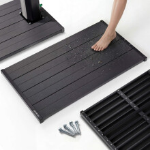 AREBOS floor panel for garden showers | non-slip & water-repellent | PVC floor panel, compatible with screws | weatherproof & sturdy