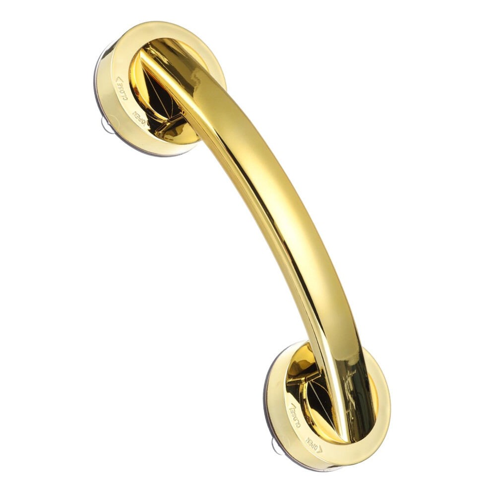 Gold Suction Grab Bar For Shower And Bathtub, 9.1Inch Bathroom Safety Handle With Secure Nonslip Grip