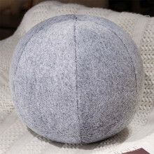 Round Throw Pillow Dark Grey Faux Rabbit Fur Cushion, Ultra Soft Plush Sphere Pillow for Couch Bedroom
