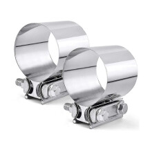 3 Inch Exhaust Clamp, 76mm Butt Joint Exhaust Pipe Muffler Band Clamp Sleeve Coupler Stainless Stee