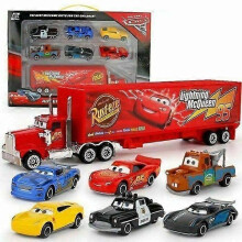 7-Pack Cars 2 Lightning McQueen Racer Car & Mack Truck Set Gifts - WELLNGS