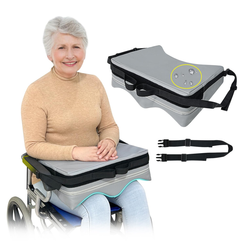 Gray Wheelchair Lap Tray Cushion For Seniors AntiâSlip Ergonomic Foam Support With Adjustable Straps
