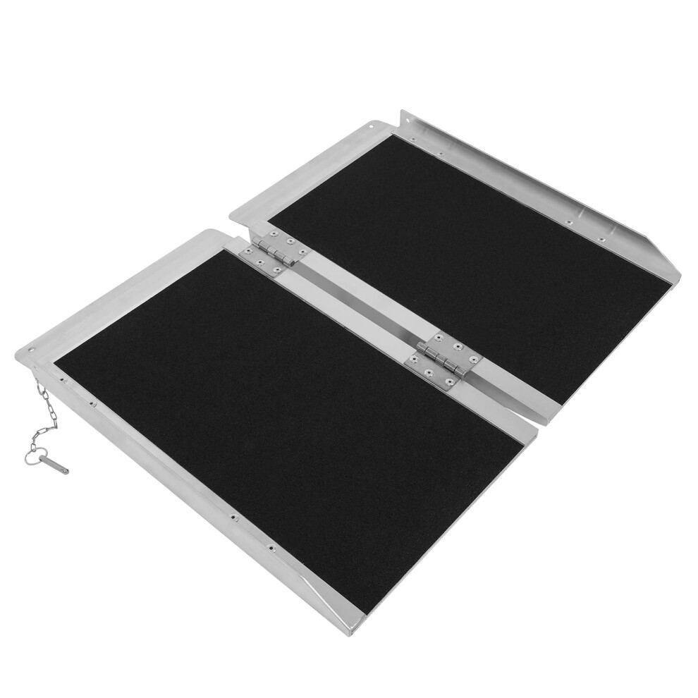 Aluminum Folding Wheelchair Ramp 2FT NonSkid Lightweight Threshold Ramp for Home and Vehicle