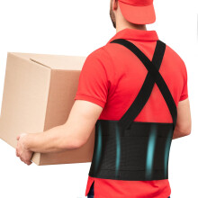 Adjustable Back Support Belt for Work with Targeted Lumbar Support, Breathable Black Brace for Heavy Lifting