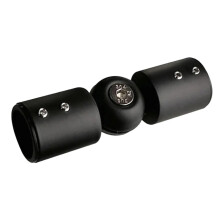 Adjustable Curtain Rod Corner Connector 19mm Matte Black Set of 4 for Bay Window, Heavy Duty Stainless Steel