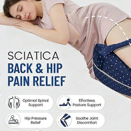 (blue) Knee pillow for side lying, orthopedic pillow with memory foam white 1