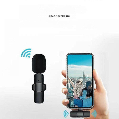 Wireless Microphone for iPhone iPad, Mini Microphone, Wireless Microphones, Wireless Lavalier Microphone, Clip-on Microphones, Microphone 1