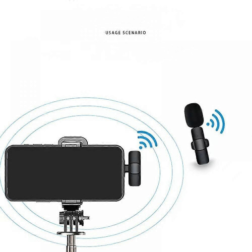Wireless Microphone for iPhone iPad, Mini Microphone, Wireless Microphones, Wireless Lavalier Microphone, Clip-on Microphones, Microphone 2