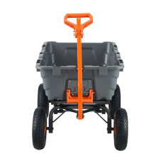 Carrinho de Carga Basculante-Duoku-Capacidade de 1500 lb-Carrinho de Jardim em Polietileno com Estrutura de Aço, Carrinho Utilitário