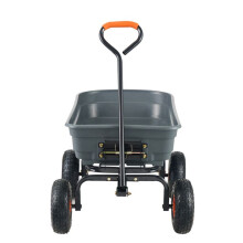 Carrinho de Caçamba Basculante-Duoku-Capacidade de 600 lb-Carrinho de Jardim em Polietileno com Estrutura de Aço, Carro Utilitário