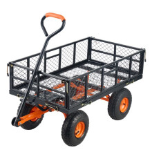 Carroça de Caçamba Basculante-Duoku-Capacidade de 400 lb-Carroça de Jardim em Metal com Cabo 2 em 1
