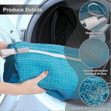 2026 Hot!! Set of 2 zippered shoe wash bags, chenille shoe wash bags, for washing machine and dryer, blue,zxl