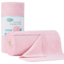 Microfiber Cleaning Cloth Roll 50 Pack Red, Reusable Paper Towels for Kitchen and Car, Lint Washable