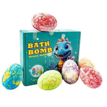 Explosive Bath Salts for Kids with Toy Inside Surprise, Dinosaur Egg Explosion Bath Salt Set with Dinosaur Toys Organic Natural Bubble Bath Fizz Spa B