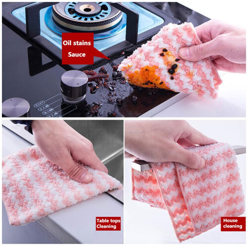 Microfiber Cleaning Cloths for Kitchen, Quick Absorption Dish Towels, MultiColor Reusable Pack 1