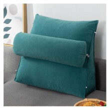 Reading Pillow with Ergonomic Back Support and Detachable Neck Pillow for Bed or Sofa, Peacock Blue 60x50x20CM