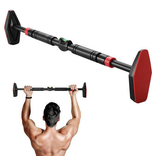No Damage Adjustable Pull Up Bar for Doorway Home Exercise Black