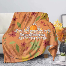 Flannel Throw Blanket Ultra Soft Lightweight Warm Reversible Plush Fuzzy Fleece for Sofa Couch and Bed Orange XS