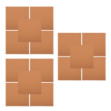 15Sheets Light Yellow Frameless Cork Wall Boards for Home Office Use