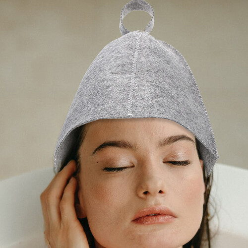 2Sets Grey Felt Sauna Set Comfortable Bath and Sauna Use 2