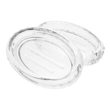 2pcs Clear Glass Soap Dish Set Elegant Handmade Design for Bathroom Sink and Countertop Storage