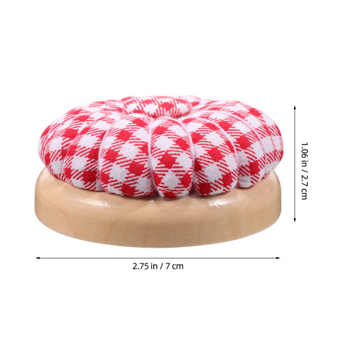 2Pz Cuscinetto Spilli Magnetico Zucca Con Base in Legno Per Ricamo DIY 1