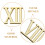 3Set Numeri Orologio ABS Dorati Kit Ricambio DIY Muro 3