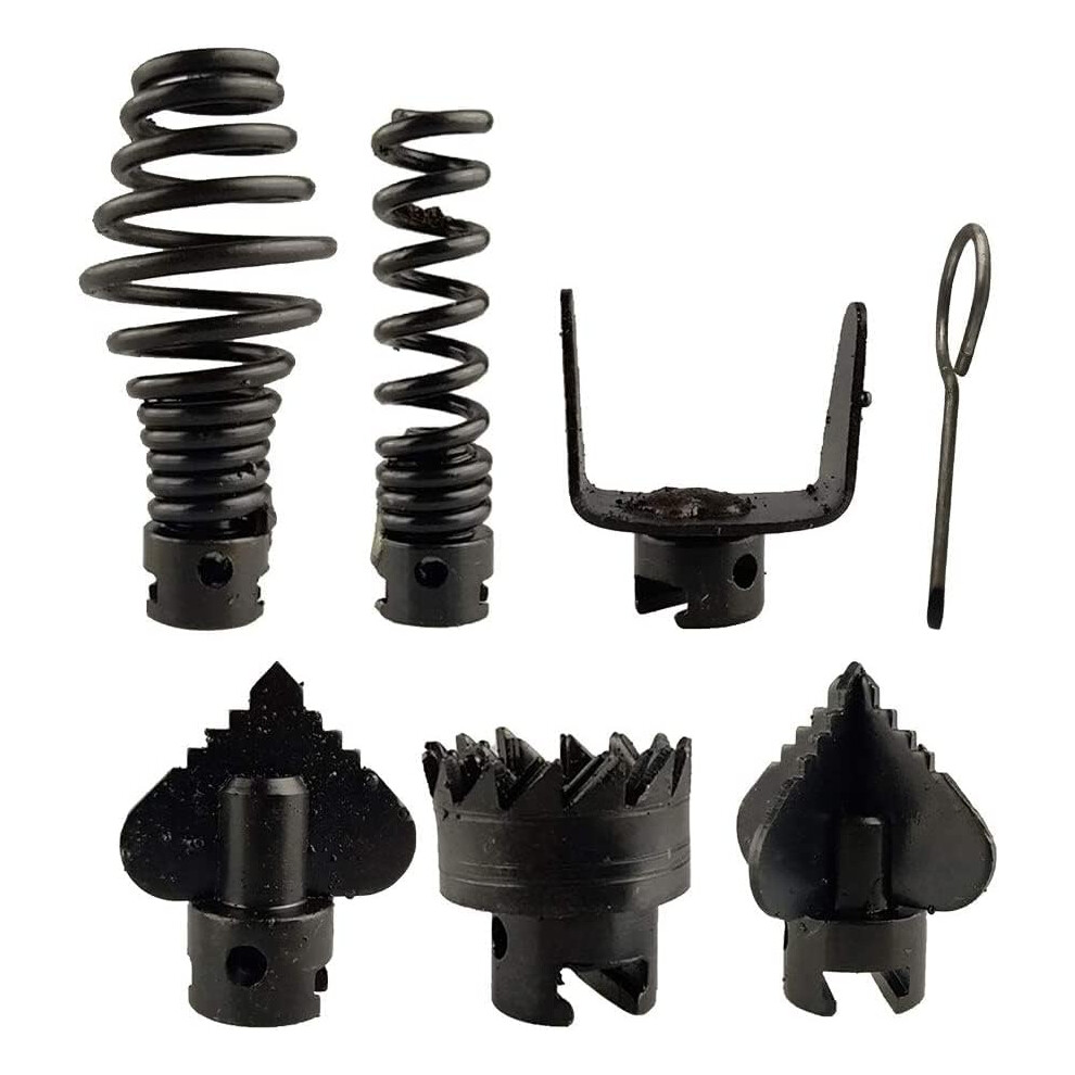 Drain Cleaning Tool Set 7Pcs Pipe Dredge Cutter Head For Sewer Cleaner, Manganese Steel Fast Blockage Removal 9073542824244