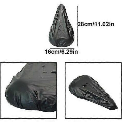 Pack Waterproof Bike Saddle Covers Elastic Protective Seat Black 1