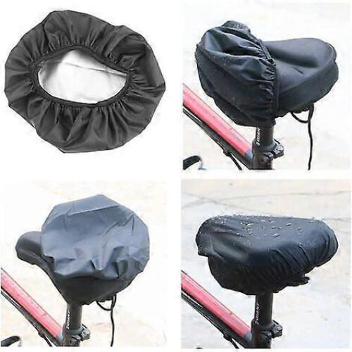 Pack Waterproof Bike Saddle Covers Elastic Protective Seat Black 2