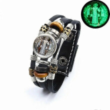 (Style 1)2026 Hot!!  Saint Benedict Medal Leather Bracelet Catholic San Benito Glass Dome Snap Buttons Bangles Men Women Jewelry Accessories
