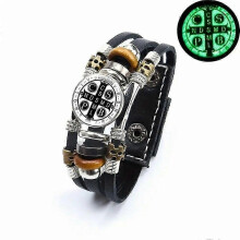 (Style 4)2026 Hot!!  Saint Benedict Medal Leather Bracelet Catholic San Benito Glass Dome Snap Buttons Bangles Men Women Jewelry Accessories