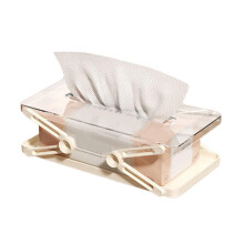 Tissue Box Dispenser with Spring Lift Design, Wall Mounted White ABS Organizer for Home and Office