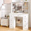 Vanity Dressing Desk with Sliding LED Light Mirror 4