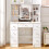 Vanity Dressing Desk with Sliding LED Light Mirror 1