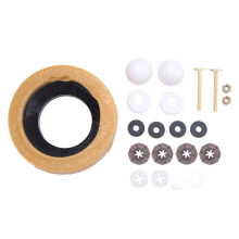 Toilet Wax Ring Kit for Floor Outlet Toilets New Install or Re- Include Closet Bolts,Bolt Caps,Flange and Washers
