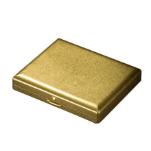 Copper Cigarette Case Gold, Slim Durable Metal Box for 20 Cigarettes with Secure Spring Holder