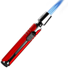 Torch Lighter 3 Jet Flame Windproof Refillable Butane Lighter for Candles Grills Fireplaces Red