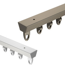 Ceiling Curtain Track 4.3M White Silent Gliding Rollers Heavy Duty Aluminum Rail for Room Divider