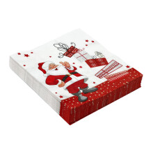 Christmas Napkins 100 Pack Soft Absorbent Paper with Festive Santa Design for Holiday Party Cleanup